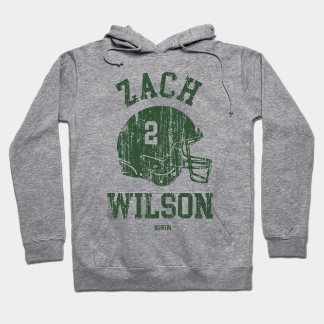 Zach Wilson New York J Helmet Font Hoodie by TodosRigatSot